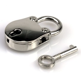 OZXNO 1PCS Vintage Mini Bear Padlock Key Lock Antique Style Small Key Lock (Silver)