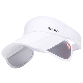 One Limitation CP432 Women's Simple Visor, Hat, Stylish, Running, Sun Brim, Summer, white