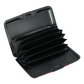 ELFISH Mini RFID Aluminum Wallet Credit Cards Holder Business Card Case Metal ID Case for Men Women（Strawberry