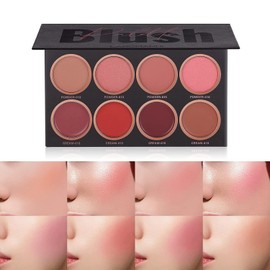 Meful Paleta de Rubor de 8 Colores, Paleta de Rubor de Contorno y Resaltado Rubor en Polvo de Lujo Ligero Mate Rubor Facial Brillante Rubor de Maquillaje Cosmético de Belleza Facial Profesional