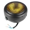 7in 55W Motorcycle Grill Headlight Retro Style Halogen Head Lamp