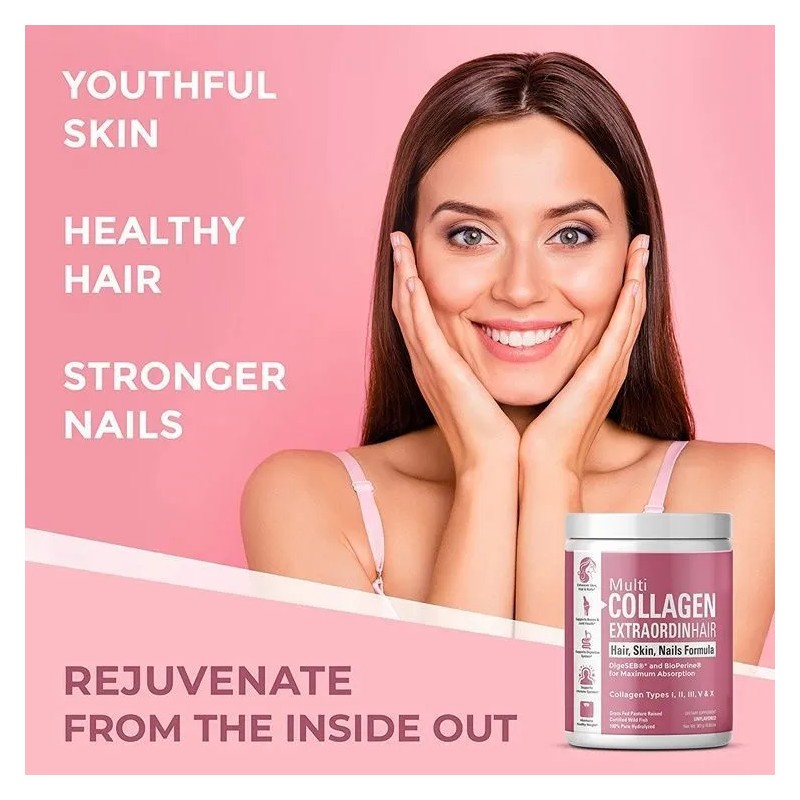 Colágeno Múltiple Hidrolizado Multivitamínico En Polvo Sin Sabor