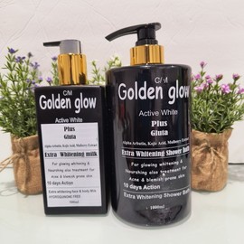 Golden Glow Active White Plus Gluta Shower Bath, Intensive H.C + Lotion 2pcs Set
