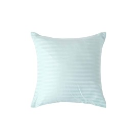 Homescapes Square Blue Pillowcase Cushion Cover 40x40cm 330 Thread Count 100% Egyptian Cotton with Satin Stripes for Continental/European Size Bedding