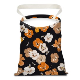 APVDSH Car Trash Can, Seat Back Hanging Car Trash Bag, Cute Canvas Car Garbage Bag, Essential Car Trash Bin Car Organizers Colorful Pansy Flower