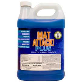 Dollamur Mat Attack! PLUS® Gym & Yoga Mat Cleaner, Hygienic Cleaner for Rubber Flooring, Wrestling Mats, and Fitness Floors-Gallon