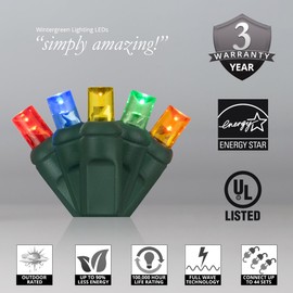 70 5mm LED Multicolor Christmas Lights, 24' Christmas Lights Multicolor Mini Lights LED String Lights Multi Colored Christmas Lights LED Christmas String Lights