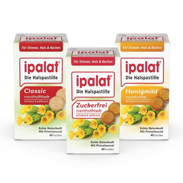 ipalat Classic Throat Pastilles Sugar-free & Honey Mild: Proven for