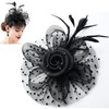 Fascinators For Women,Mesh Feather Fascinator Hats,Headband Hair Clip Net Veil