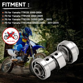 Areyourshop Camshaft Shaft Rocker Arms for Yamaha TTR125 2000-2004, TTR125E 2003-2009, TTR125L 2000-2009, TTR125LE 2011-2017, TTR125LE 2003-2009, TTR125L 2011