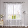 CORLIF Voile Curtain with Ruffle Tape, Burnout Pattern, Transparent Curtains