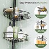 Binecer Corner Shower Caddy Tension Pole-4 Tier Adjustable Bathroom Shower