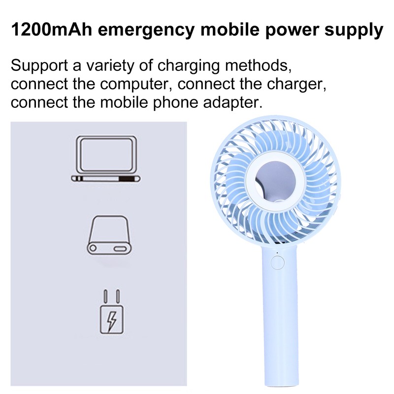 MultiFunctional Mini Fan USB Rechargeable Handheld Fan with Cosmetic Mirror