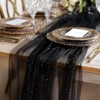 PATIKIL 10Ft Pearl Table Runner, Sheer Tulle Fabric Lace Tablecloth