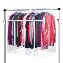 Zilink Clear Garment Bags for Storage 40 inch (2 Pack) Hanging Garment Rack Cover Suit Bags Organizer Hanging Clothes Cover for Suit Coats Jackets Dress Storage