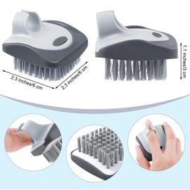 Aodaer 2 Pieces Vegetable Brush Potato Scrubber Brush Silicone Hard and Soft Side Fruit Cleaning Tools for Delicate or Tough-Skinned Vegetables, Dark Gary