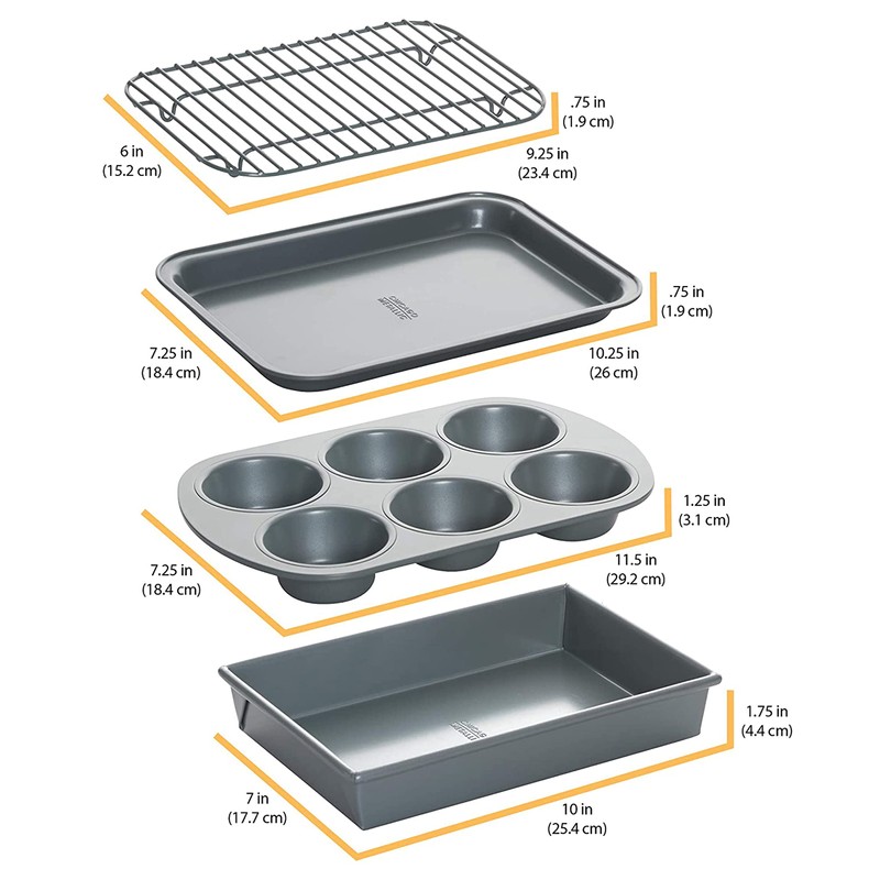 Chicago Metallic Professional 4-Piece Non-Stick Toaster Oven Set