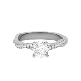 DIRI JEWELS 1CT Round Moissanite Engagement Ring, Simulated Diamond Solitaire Ring, 14K Gold Plated Hypoallergenic Sterling Silver