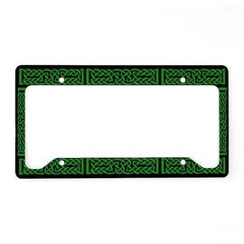 CafePress Celtic Knot Green License Plate Holder Aluminum License Plate Frame, License Tag Holder