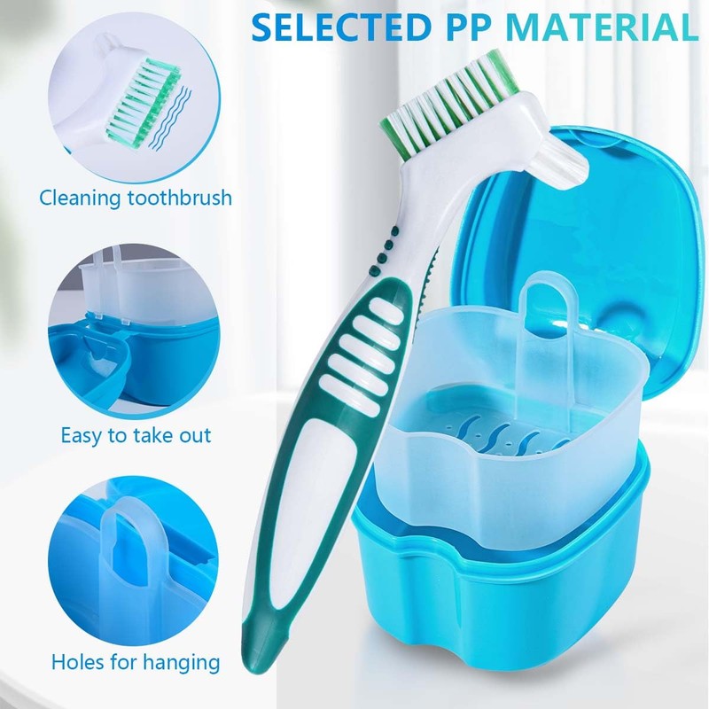 KISEER 2 Pack Denture Bath Case Cup Box Holder Storage