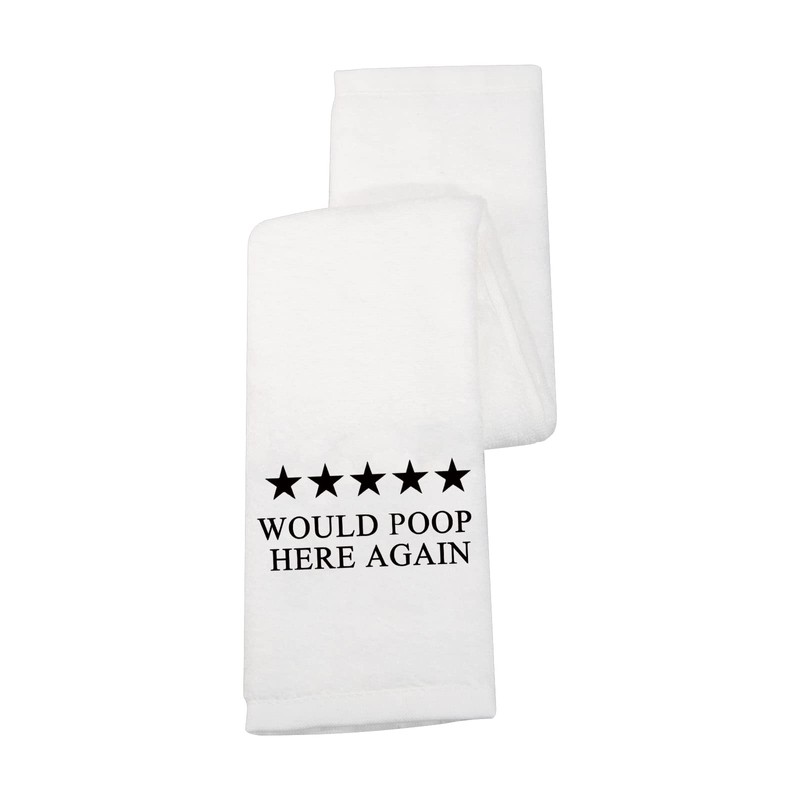 Funny Bathroom Hand Towel Bathroom Towel Would Poop Here Again