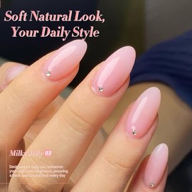 Born Pretty- Esmalte de uñas en gel Jelly Esmalte en gel rosa claro Jelly Esmalte en gel translúcido transparente Soak Off HemaFree Esmalte en gel Na