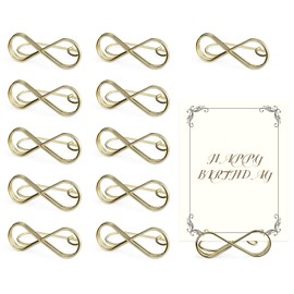 LELE LIFE 12 Pack Table Number Holders Stands, Wide Base Place Card Holders, Table Sign Picture Photo Holder Menu Memo Clip for Centerpieces Wedding Party , Gold