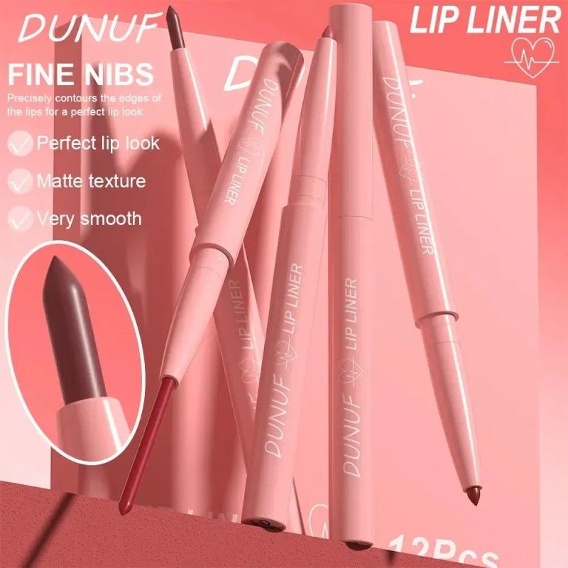 Pack De 12 Delineadores De Labios Mate De Larga Duración