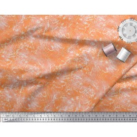 Soimoi Orange Poly Crepe Fabric Ombre Tie & Dye Texture Fabric Prints by Yard 52 Inch Wide