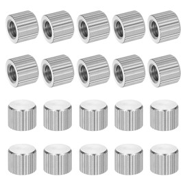 PATIKIL M6 Knurled Thumb Nuts, 20pcs 304 Stainless Steel Female Thread Type Flat Head Blind Hole Round Hand Tighten Knob Fasteners Screw Cap Adjust Lock Position, D10mm x H8mm