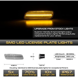 VIPMOTOZ Chrome Amber Light LED Front Side Marker Lights Compatible with 98-04 Lexus GS300;98-00 Lexus GS400;01-05 Lexus GS430;01-05 Lexus IS300 Sedan;02-05 Lexus IS300 Sportcross;98-00 Lexus LS400
