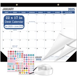 Lateefah Large Desk Calendar 2025-2026, 18 Month Calendar Jan 2025 - Jun 2026, 22" x 17" Desktop Pad Calendar for Office, Home