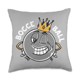 Bocce Balls Set Boccie Ball King Accessories Legend Saying King Jack Bocci Bocce Ball Throw Pillow, 18x18, Multicolor