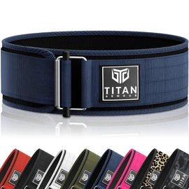 Titan Armour® Premium Self-Locking Weight Lifting Belt | Gym belt: Crossfit, Powerlifting, Deadlift, Olympic Lifts, Squats | Functional Weightlifting Belt | Men & Women | UK Brand (Midnight Blue, M)