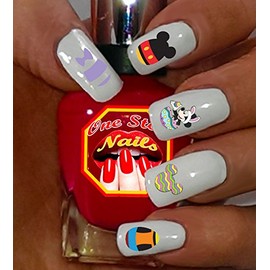 Easter waterslide nail art decals with Mickey Bunny and Easter Eggs. Set of 74 by One Stop Nails.