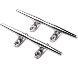 JT-HLM Marine Boat Cleats 316 Stainless Steel Dock Cleat Boat Cleat Open Base 5 inch for Kayak,Fishing Boat (2PCS)