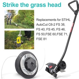 Autocut C6-2 Mower Head for Stihl Brush Cutter, Thread Head Replacement Part Compatible with STIHL FS38 FS40 FS45 FS50 FSE60 FSE71 FSE81#40067102126