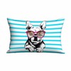 Mugod Cushion Cover Case French Bulldog with Sunglasses on Blue