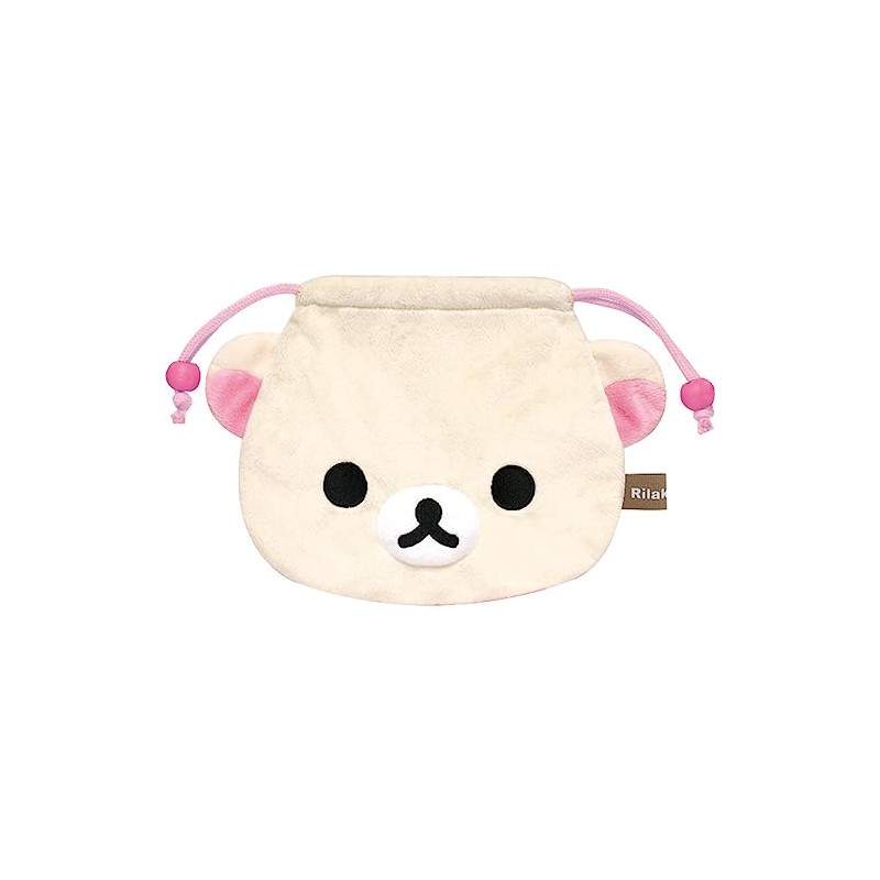 San-X Rilakkuma Plush Drawstring Bag, Korilakkuma CA44602 (H x W