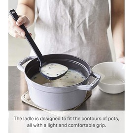 Yamazaki Home Tower Silicone Kitchen Utensils, Black - Ladle - Silicone