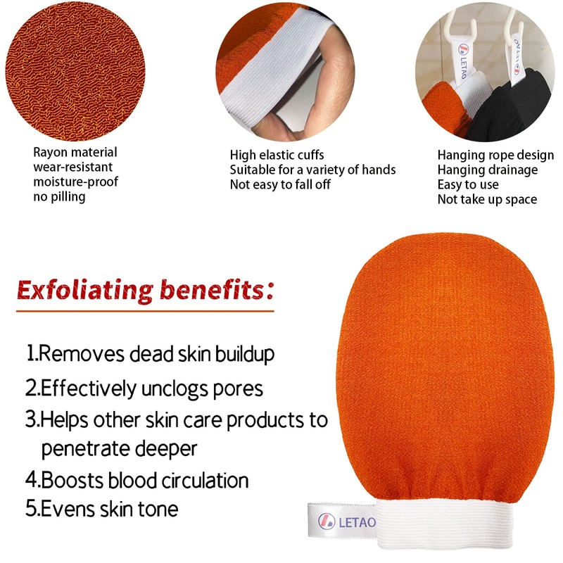 2 pack Exfoliating glove - body scrubber - ​for deep