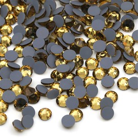 Hotfix Rhinestones Flatback Glass Rhinestone 1440PCS SS20 4.6-4.8MM Round Gems for Nails Art Glitter Crystals Stone DIY Bags Clothes Shoes (Crystal Yellow)