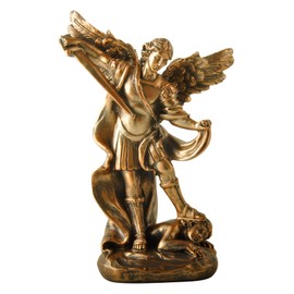 ENNAS San Miguel Arcangel Statue - St. Michael Angel Figurine, Resin Statue Antique Bronze Finish Sculpture, Ideal for Collectors and Religious Decor