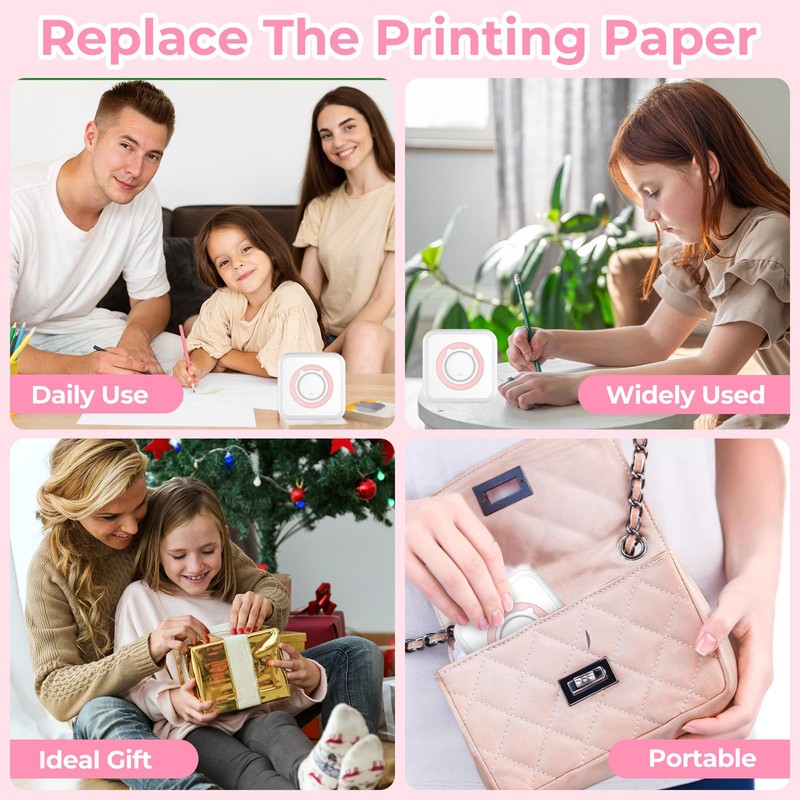 CIANBIFN Mini Printer, Mobile Photo Printer, Wireless Photo Printer, Thermal