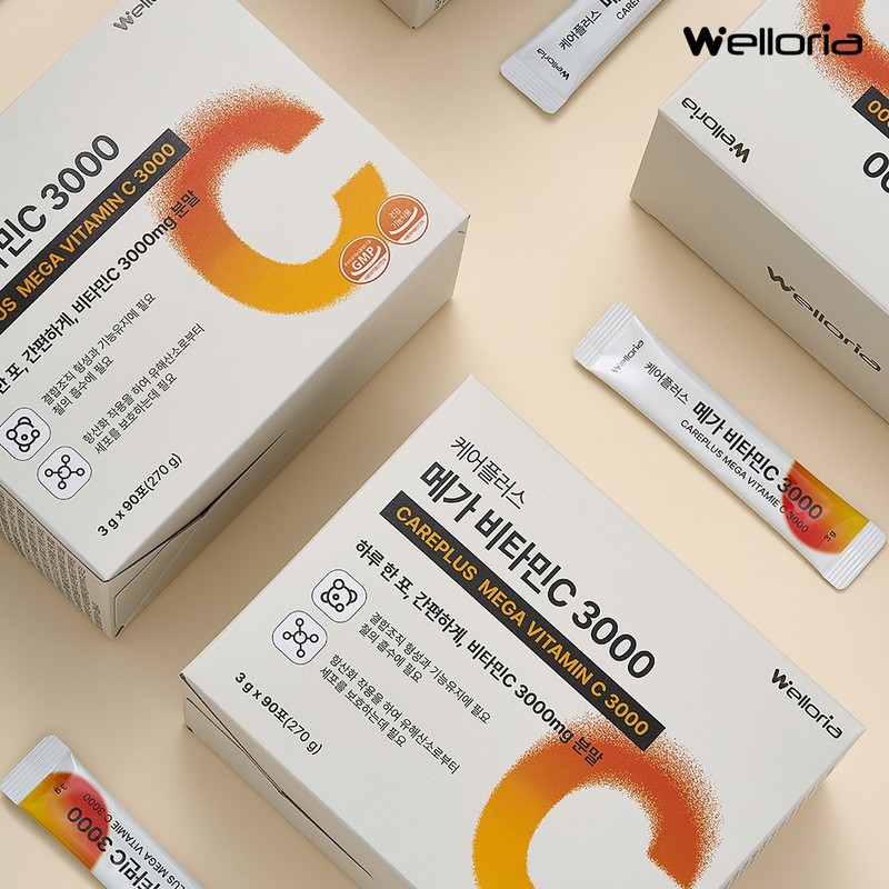 [Welloria] Care Plus Mega Vitamin C 3000 90 packets, 2