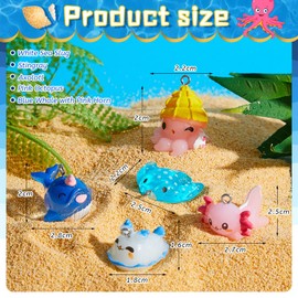 10 Pieces Animal Charms for Jewelry Making Sea Axolotl Animal Pendant Mini Resin Ornaments Miniature Resin Figurines DIY Accessories for Earrings Necklace Keychain Bracelet Jewelry Making and Crafting