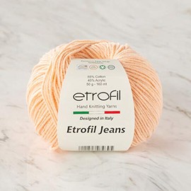10 Ball (Skeins) Etrofil Jeans Yarn, 55% Cotton 45% Acrylic, Each 50 g (1.76 oz), 160 m (174 yds), Yarn Weight: 2 : Fine-Sport, Salmon - 032