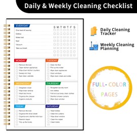 ADHD Cleaning Planner, Cleaning Schedule and Checklist, Undated Daily and Weekly Household Cleaning Checklist Planner, Organize Your Home to Keep Neat and Stress-Free