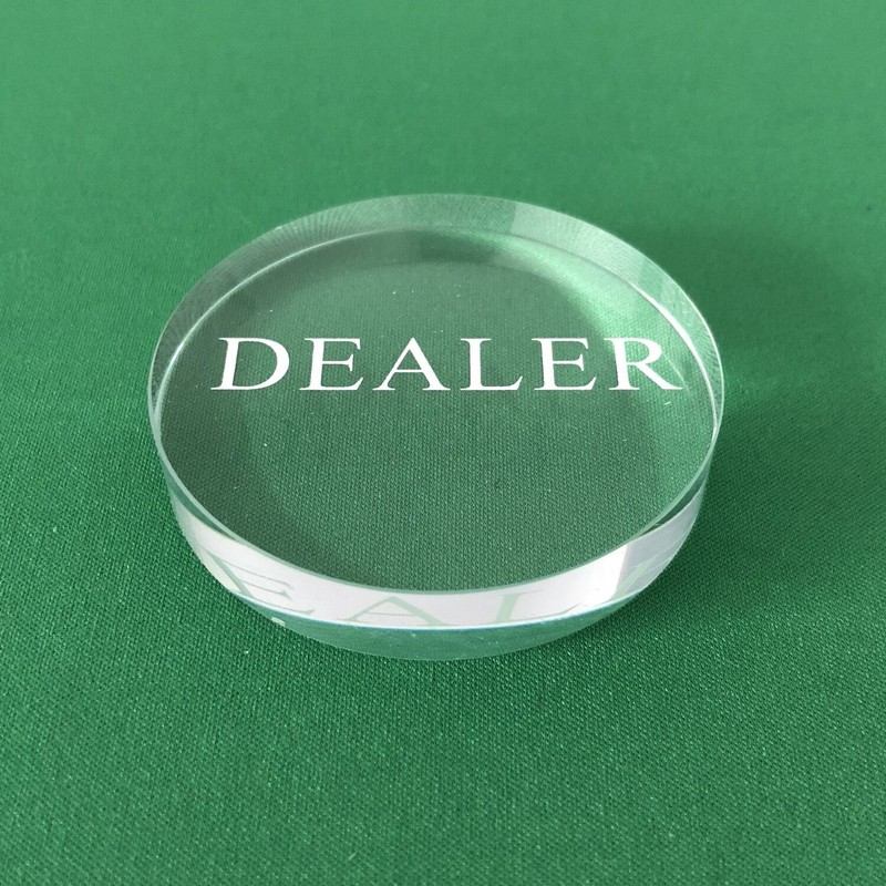YH Poker Transparent Dealer Button - Crystal Casino Dealer for
