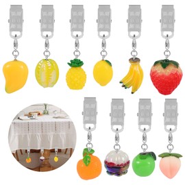 Ornaland 10 Pcs Tablecloth Weights Cute Resin Table Cloth Weights Clip on Tablecloth Weights for Outdoor Tables Curtains Flags and Other Multi-Functional Uses(Fruit)